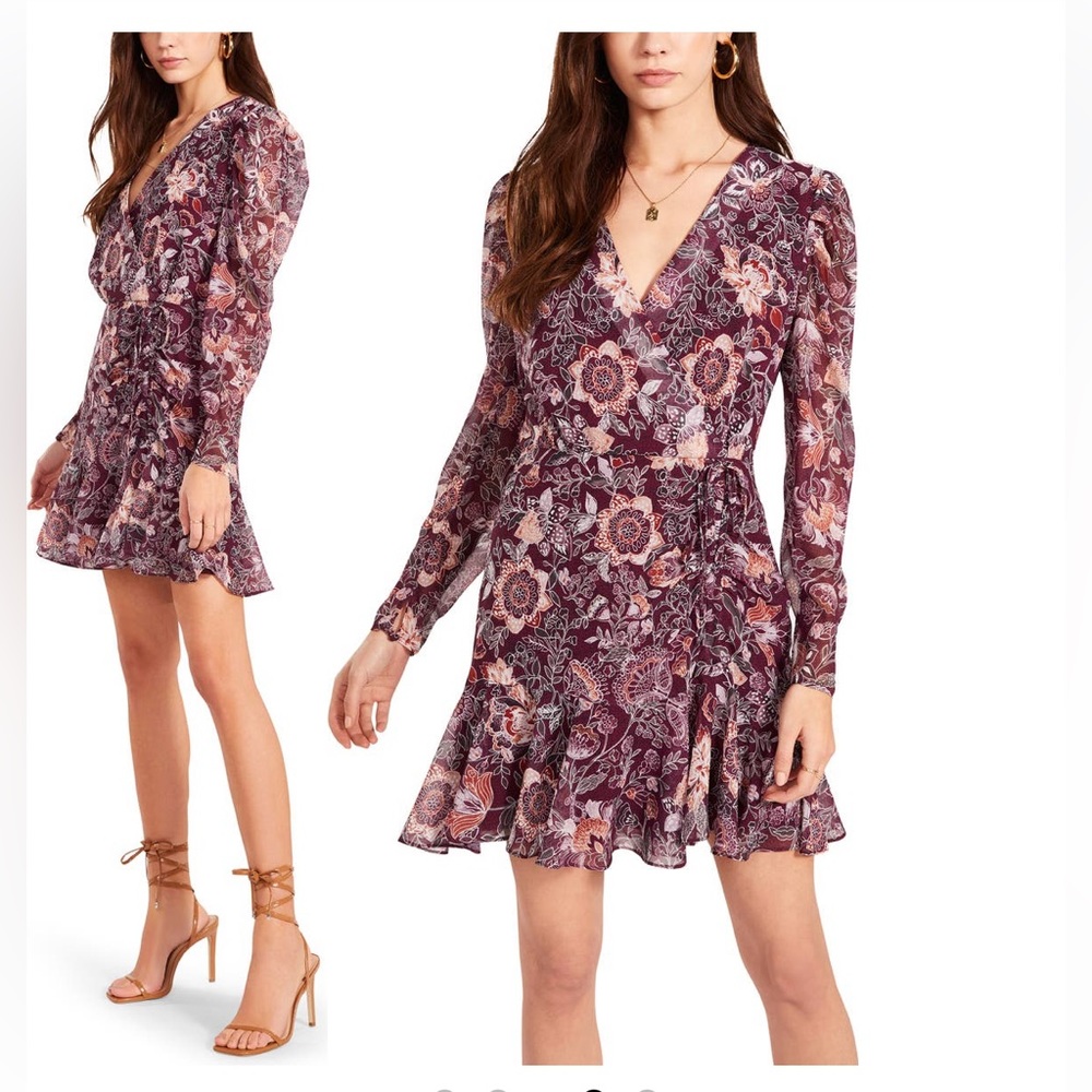 BB Dakota Dress Floral Long Sleeve Size Small